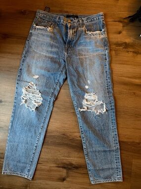 J Brand “Tate” Women's Straight Leg Distressed Light Blue Jeans